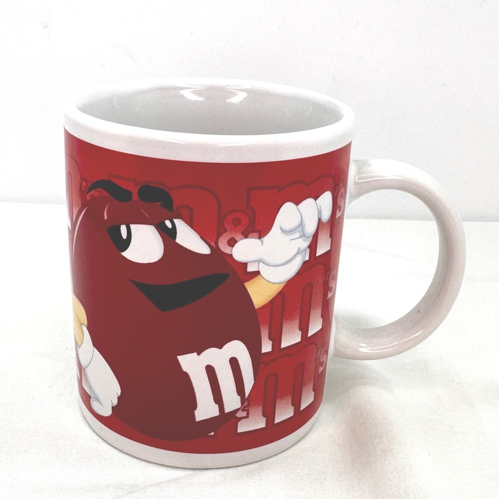 M&Ms Red Character Ceramic Coffee Mug Red White Collectible Candy Graphics